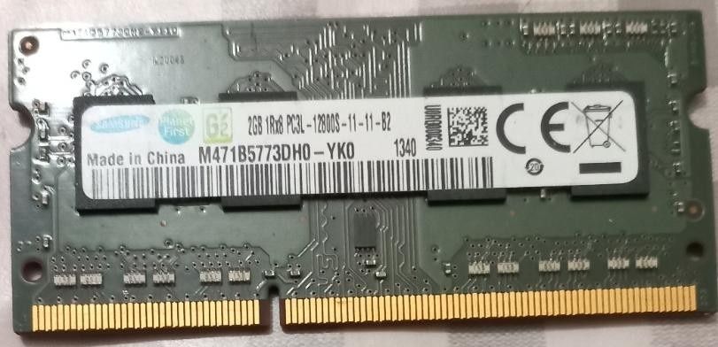 Оперативна пам'ять для ноутбука Samsung SODIMM DDR3L 2Gb 1600MHz