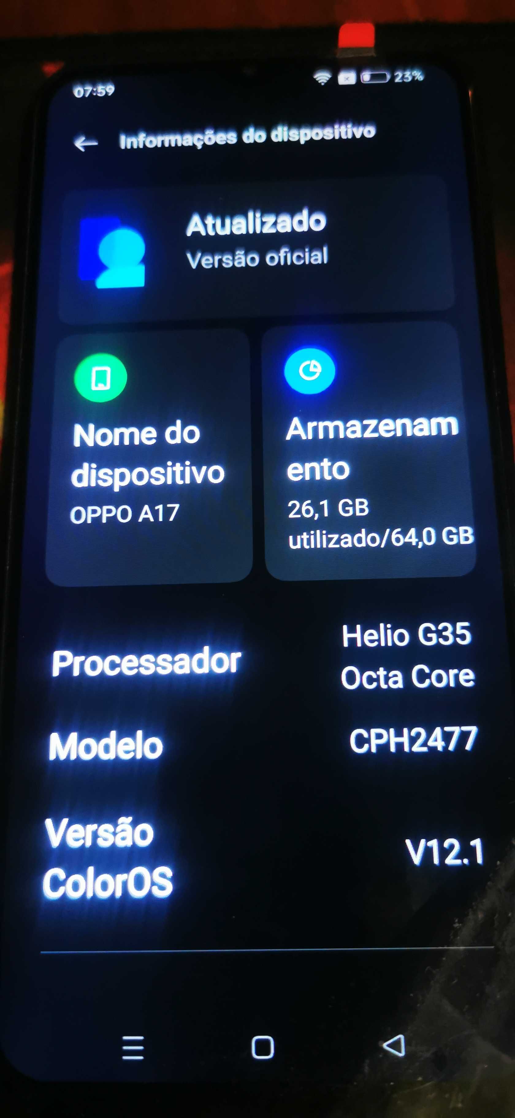 Telemóvel OPPO A17 (CPH2477) 64Gb rom - 4GB ram