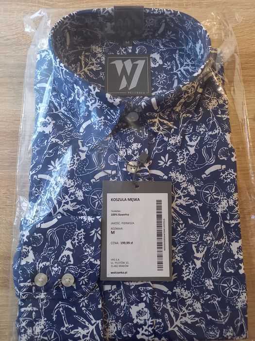 Nowa męska koszula WÓLCZANKA w piękny, oryginalny wzór, elegancka