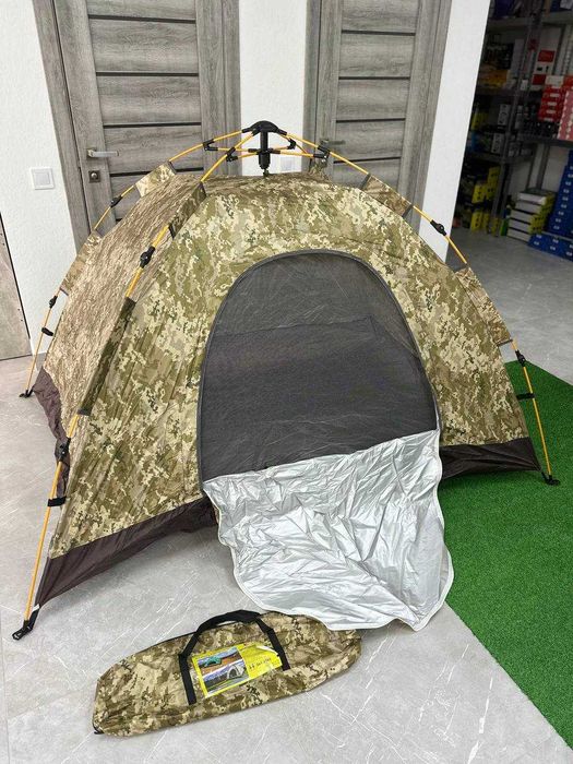 Двухместная ПАЛАТКА камуфляж!   Намет с москитной сеткой! Крепкая.