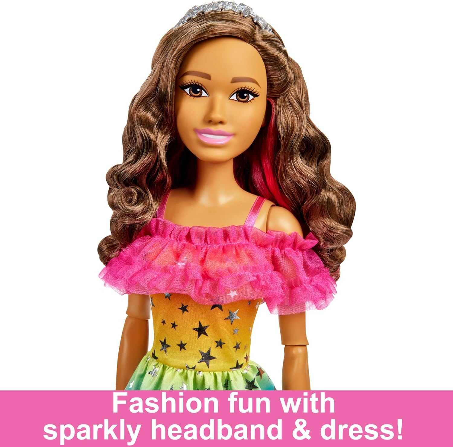 Ростова  Барбі з каштановим волоссям,71 см.Barbie Large,Rainbow Dress