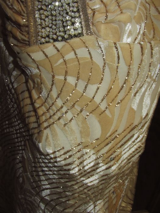 elegancka złota długa suknia roz.36