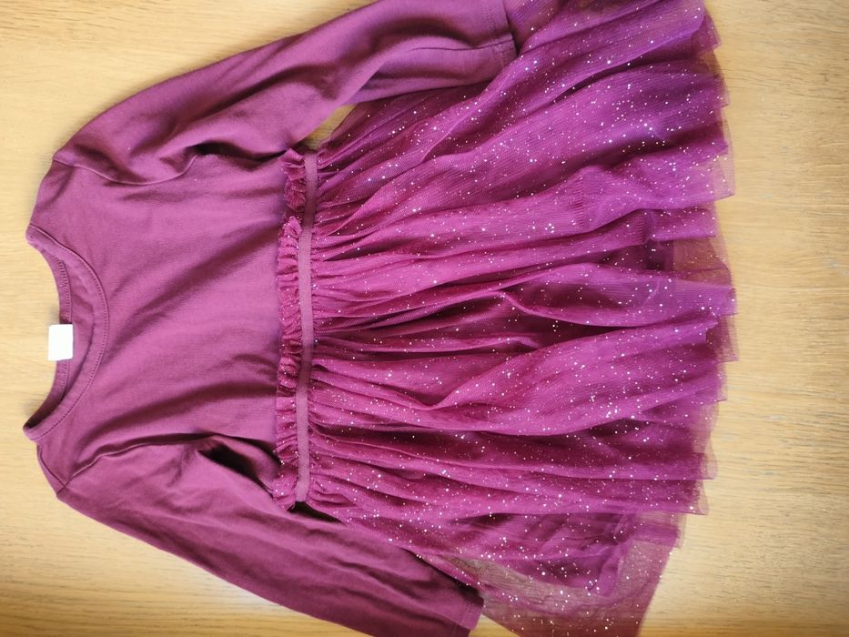 Sukienka H&M tułowia 86 bordowa
