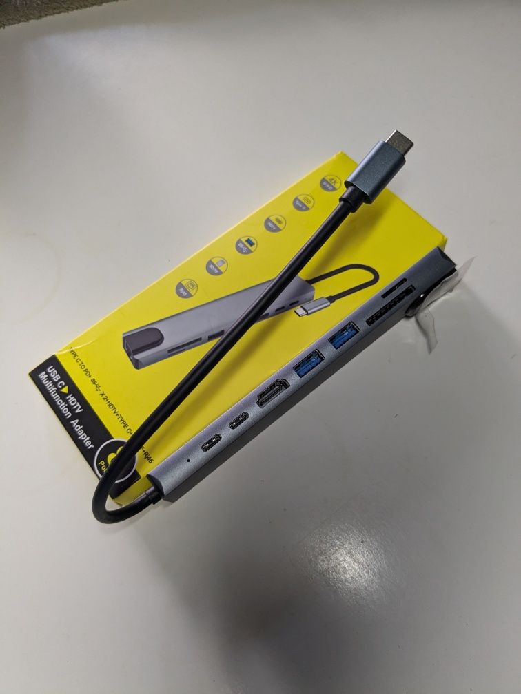 Концентратор переходник USB type С 8 в 1 новый