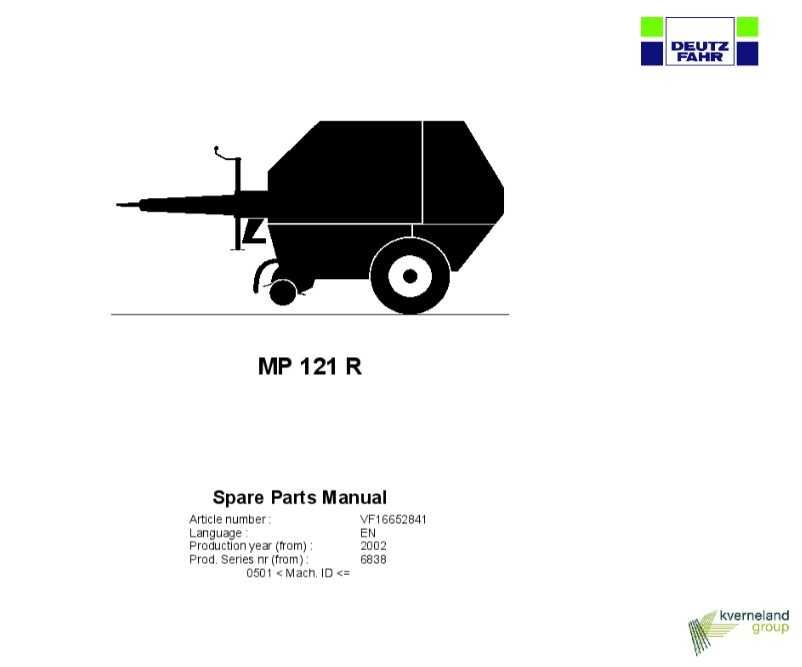 Katalog części PRASA DEUTZ FAHR MP 121 R