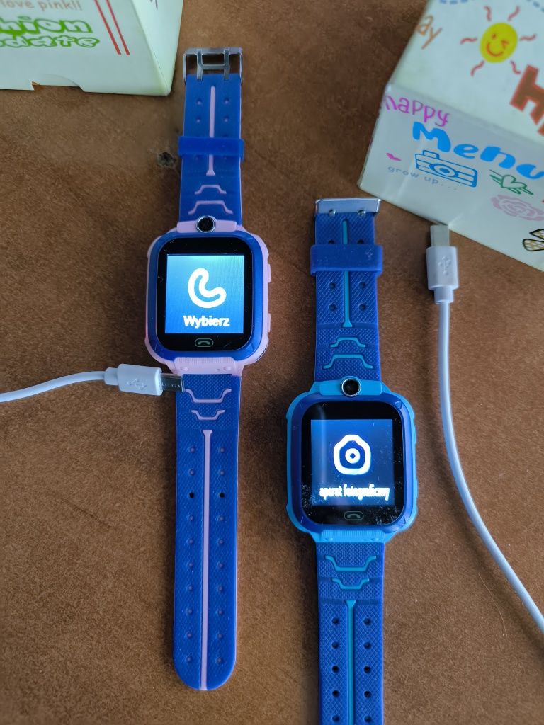 Zegarek dla dziecka smartwatch kids zestaw 2 sztuki E044 GPS karta sim