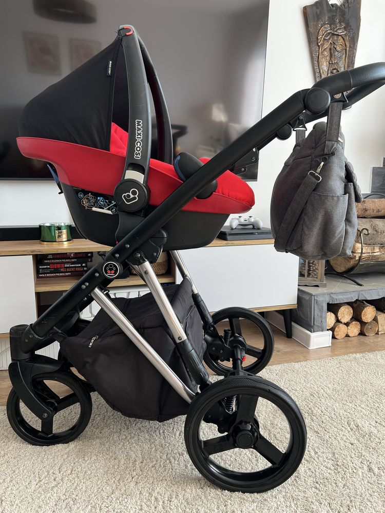 Wozek dzieciecy 4w1 z baza isofix komplet