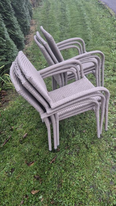 Krzesla ogrodowe  6 sztuk technoratan