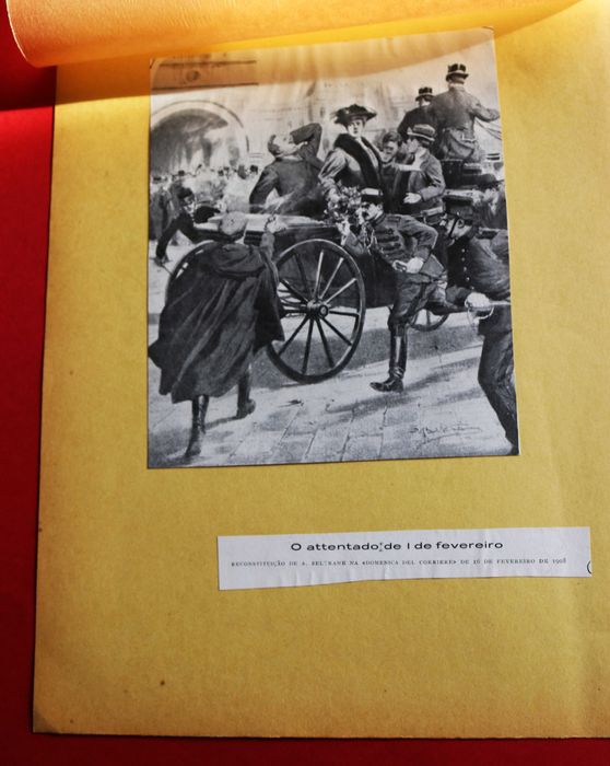 Regicídio D Carlos D Luís Filipe 1908 ilustração de Beltrame, Itália
