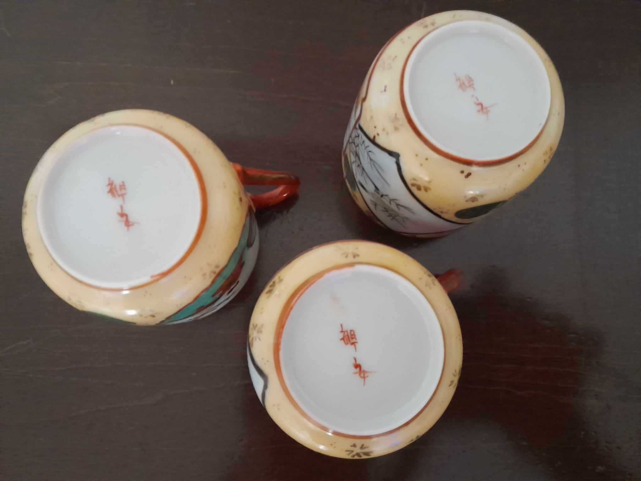 3 chávenas de café porcelana Japonesa - Casca d'Ovo