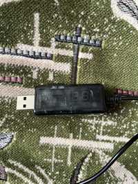 Кабель підвищувальний USB 5V - 9V/12V з перемикачем