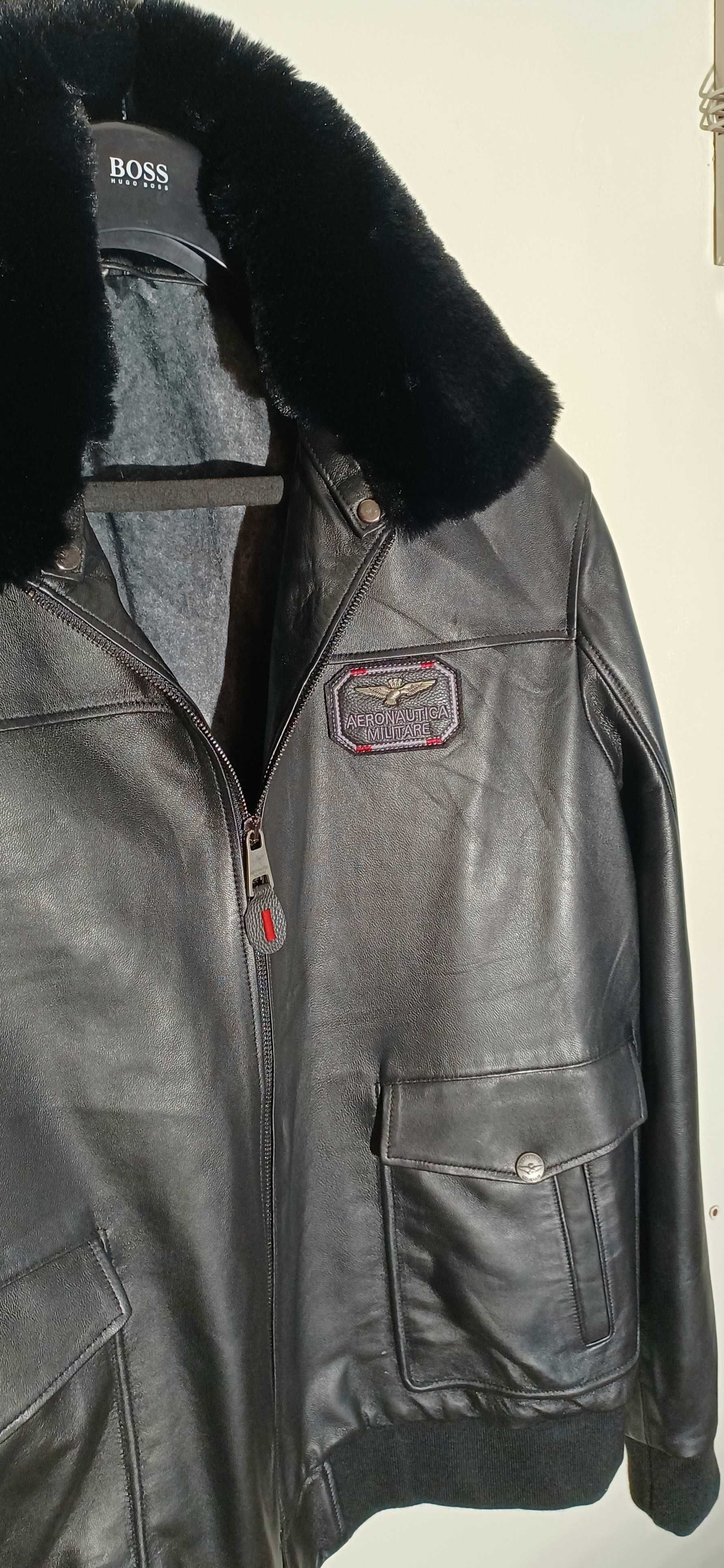 Kurtka skóra męska rozm 4 x XL AERONAUTICA MILITARE Outlet