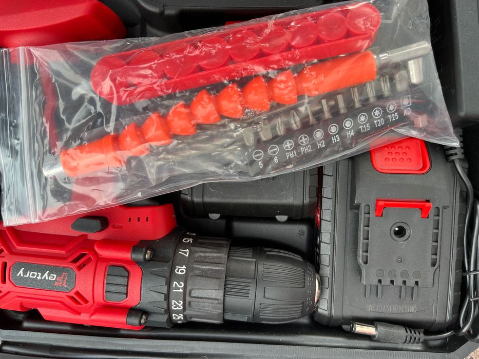 FEYTORY- Zestaw wkrętarek akumulatorowych 21 V z oświetleniem LED