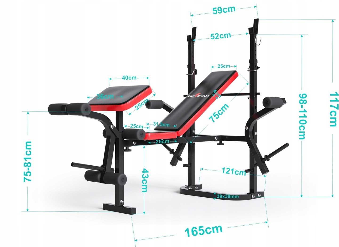 Multi wszechstronna ławka do treningu siłowego nóg ramion i bicepsów