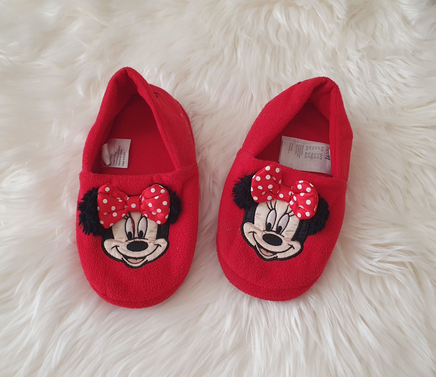 Kapcie Myszka Minnie H&M czerwone roz. 30/31