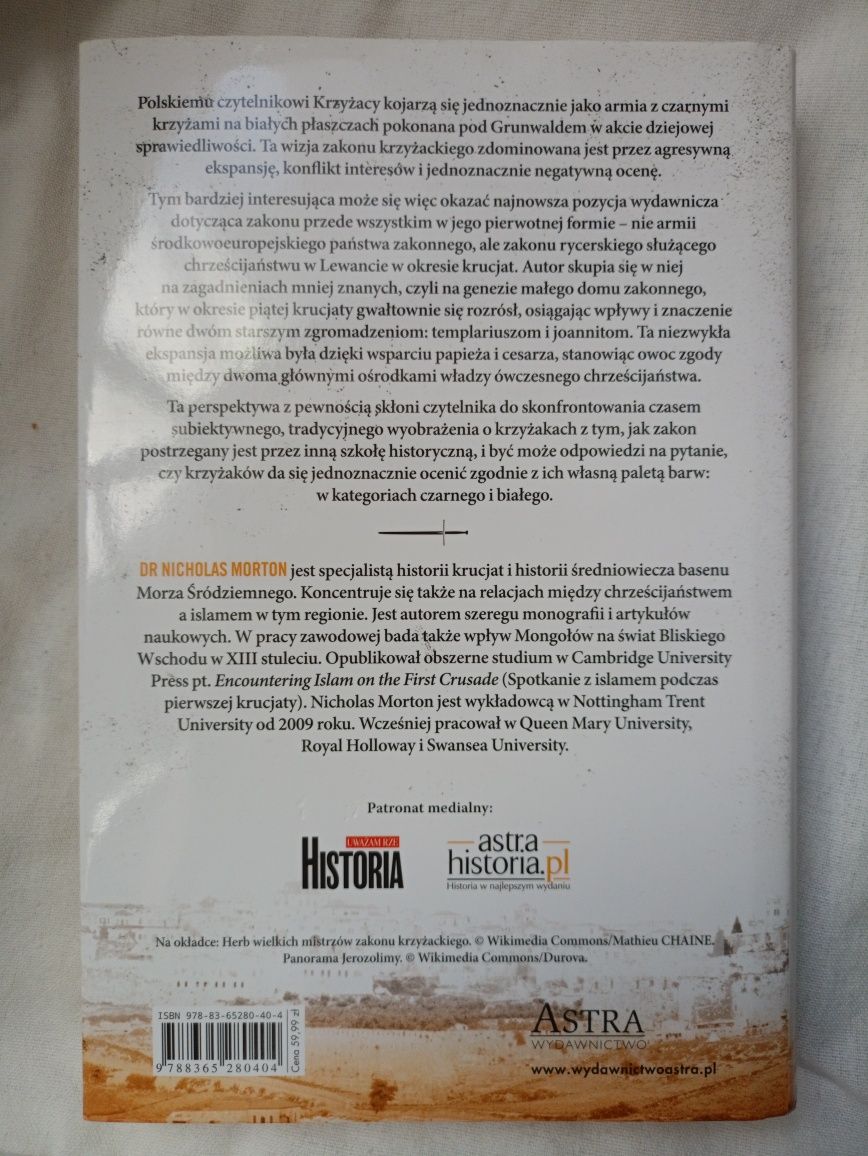 "Krzyżacy w ziemi świętej" Nicholas Morton, okładka twarda
