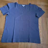 T-shirt damski w  serek szary Tommy Hilfiger r.XS