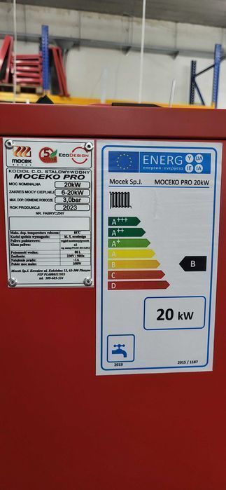 Kocioł na ekogroszek, pellet, Moceko PRO piec c.o. o mocy 20kW