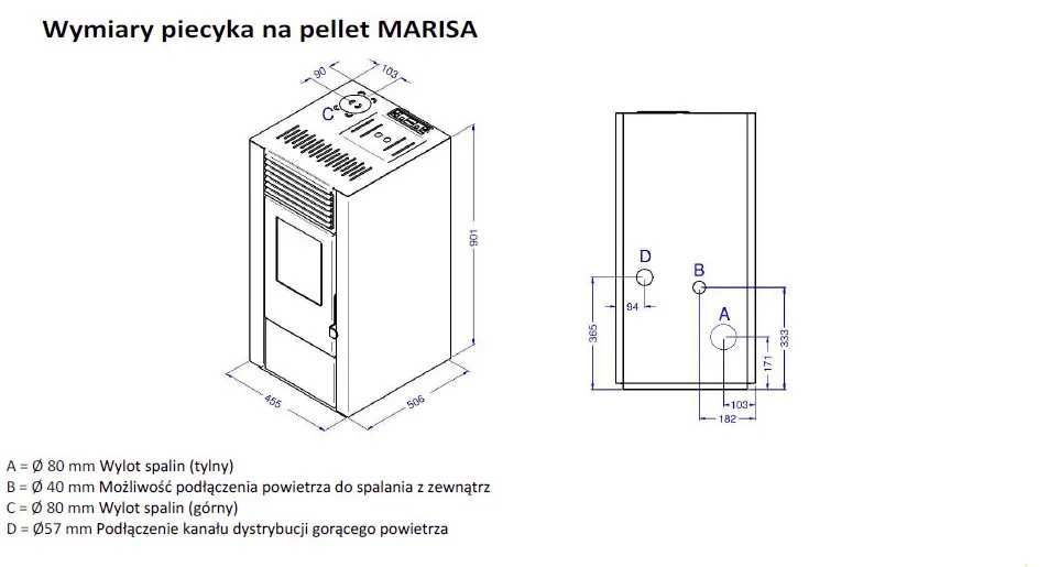 Kominek na pellet PREMIUM AUTOMAT 2 wentylatory DGP ogrzewanie 70-80m2