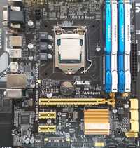 Комплект Материнская плата Asus B85m-g + i7-4790 (без К) + 16 Гб DDR3