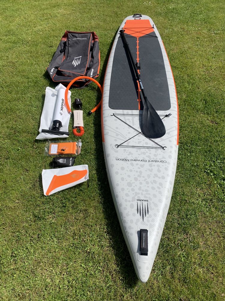 NOWA 2024r deska SUP 12,6x32x6  TOURING wiosło carbon 25PSI SHARK
