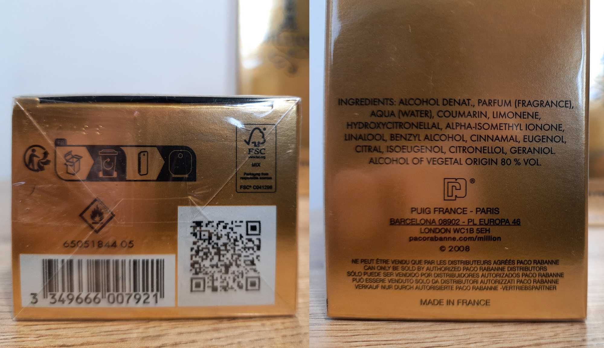 NOWE, ORYGINALNE Paco Rabanne 1 Million 100 ml woda toaletowa, perfumy