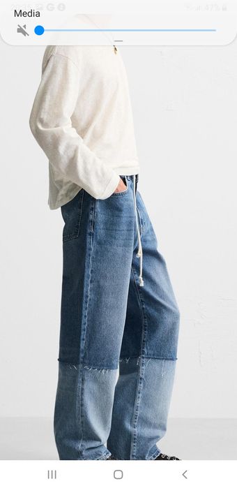 Spodnie jeans 44 Zara denim JEANSY męskie nogawki puste oversize tkmax