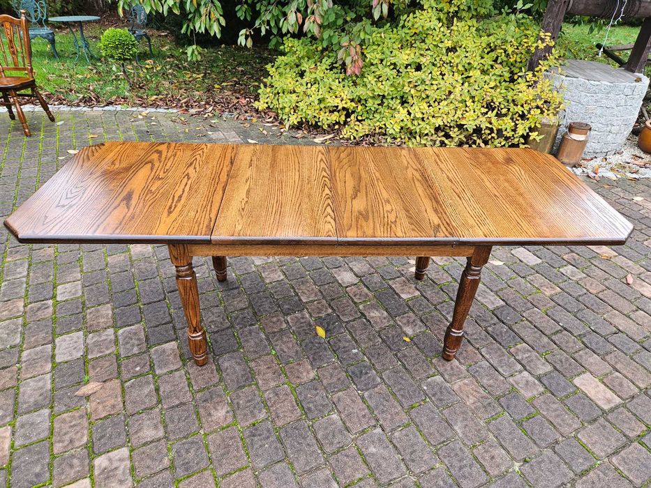 Dębowy Stolik Stół rozkładany- lite drewno po rozłożeniu dł. 232cm