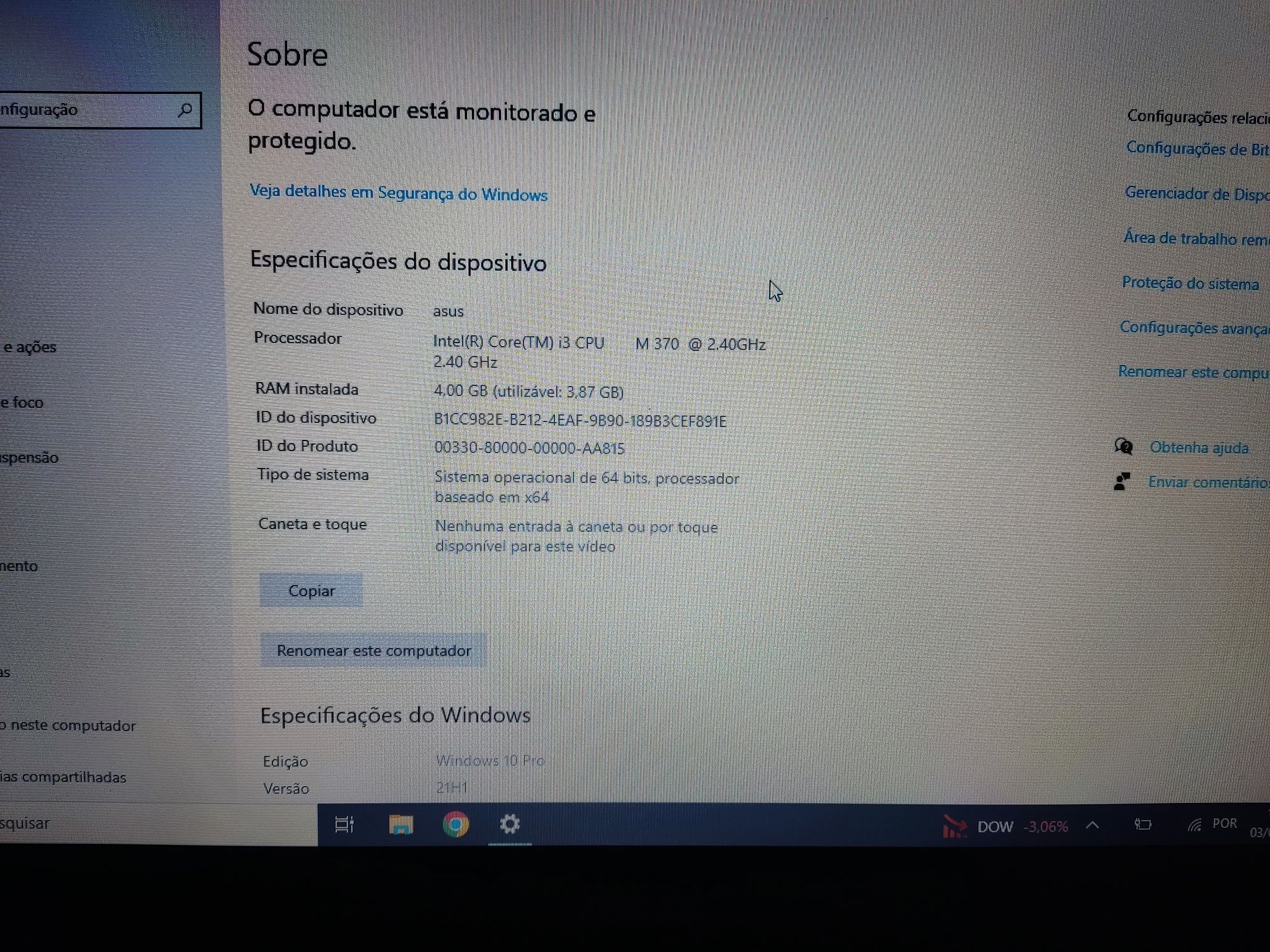 Portátil ASUS entrega em mão