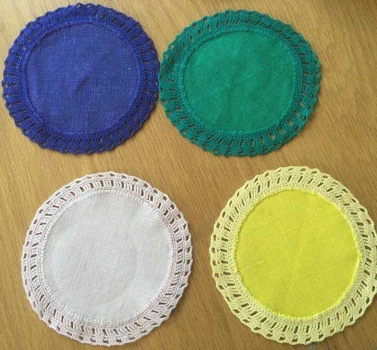 Вінтажні підставки під чашки кружки. льон