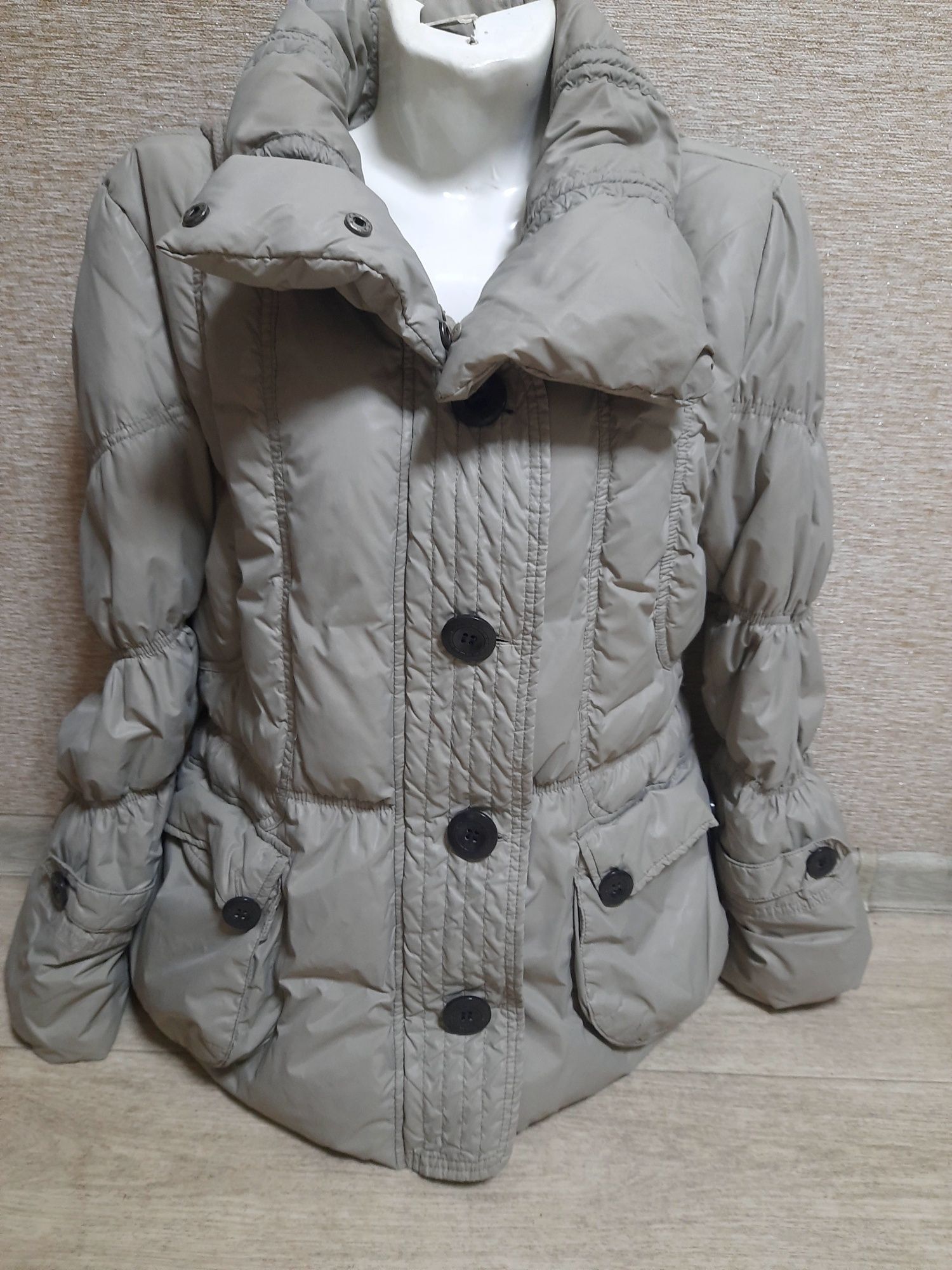 Куртка легкая серая зима пух 50-52
