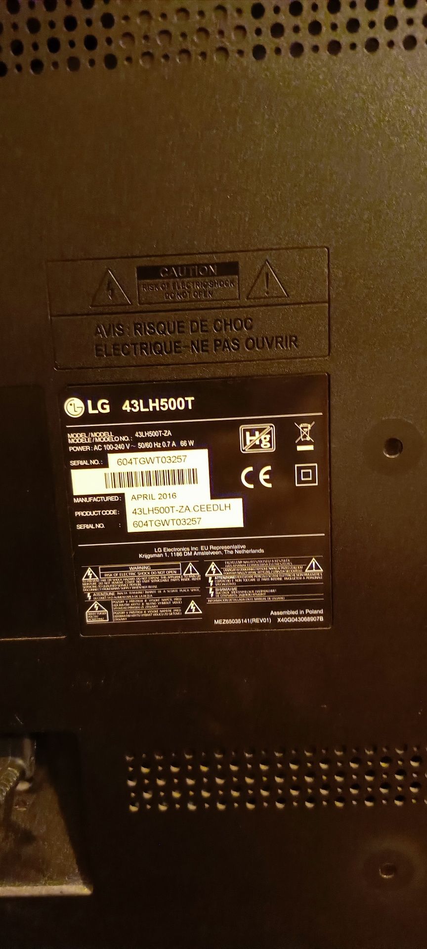 Телевизор LG 43 LH500T