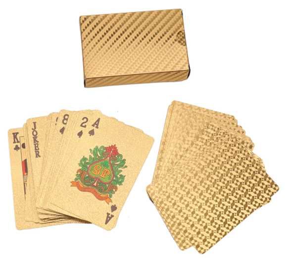 Złote karty do gry w pokera zestaw do gry talia 54 karty
