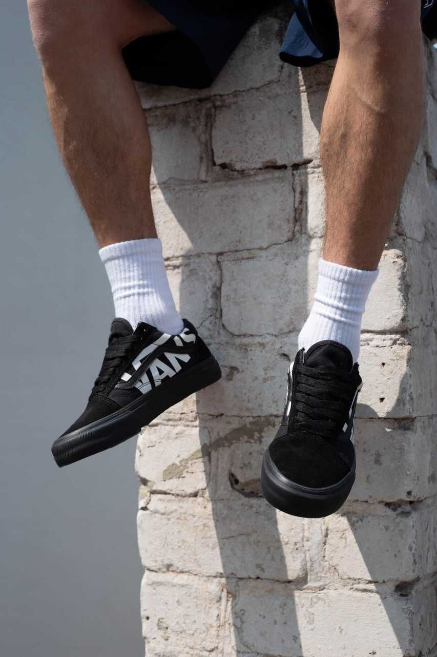 Чоловічі кеди Ванс олд скул Vans Old Skool black white РОЗПРОДАЖ