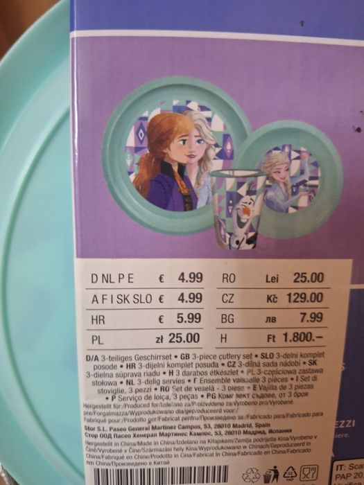 Frozen Kraina Lodu Zastawa stołowa kubek talerz miska