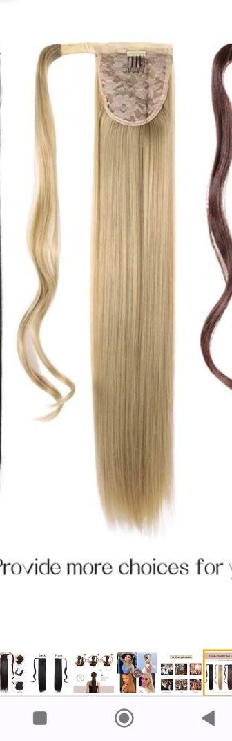 Sztuczne włosy blond kucyk syntetyczny koński ogon 66 cm dopinane włos