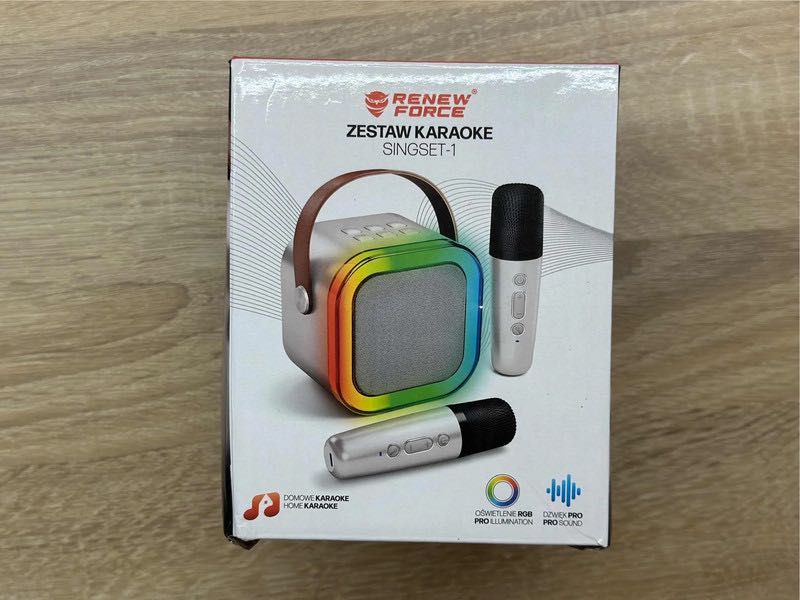 Karaoke 2 mikrofony głośnik bezprzewodowy rgb mikrofon bluetooth usb