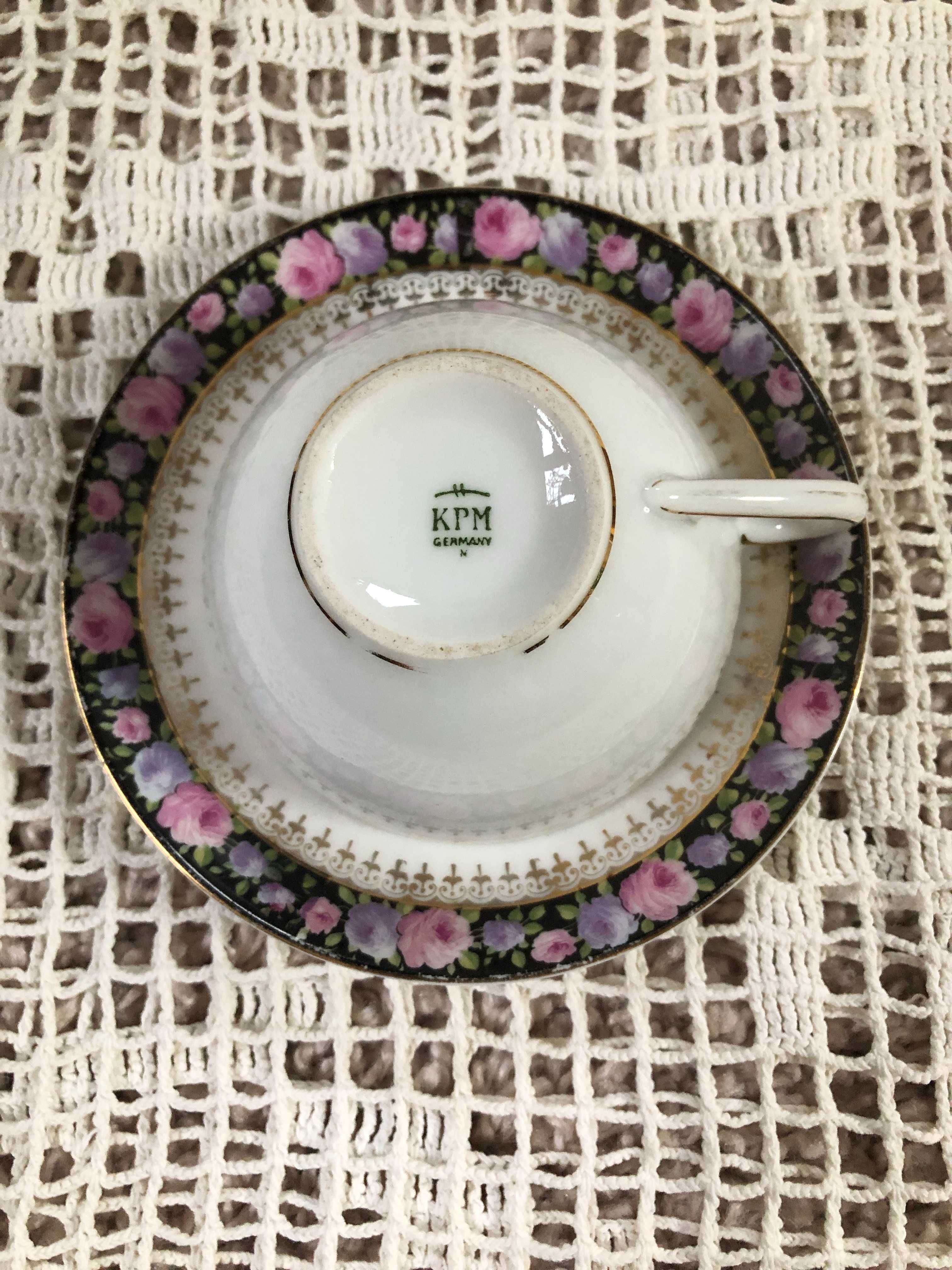 Filiżanka talerzyk porcelanowy KPM Germany porcelana świąteczny duo