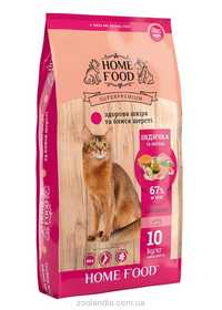 Home Food для котов здоровая кожа и блеск шерсти (индейка/лосось) 10кг