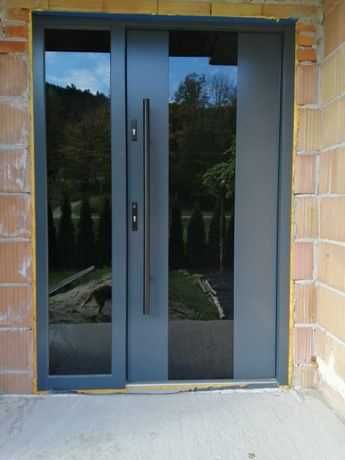 Drzwi drewniane wejściowe zewnętrzne dębowe dostawa GRATIS