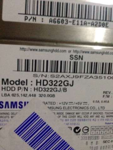 Samsung HD sata II, 320 GB