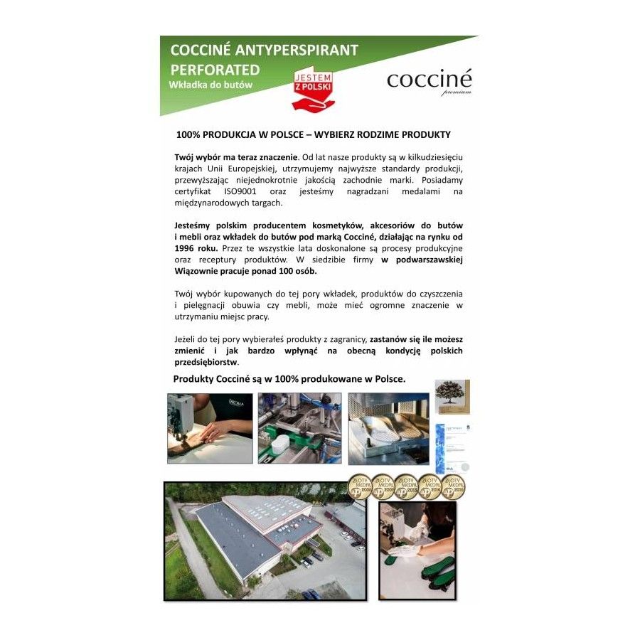 r.43 - Wkładki do butów przeciwpotliwe perforowane Coccine