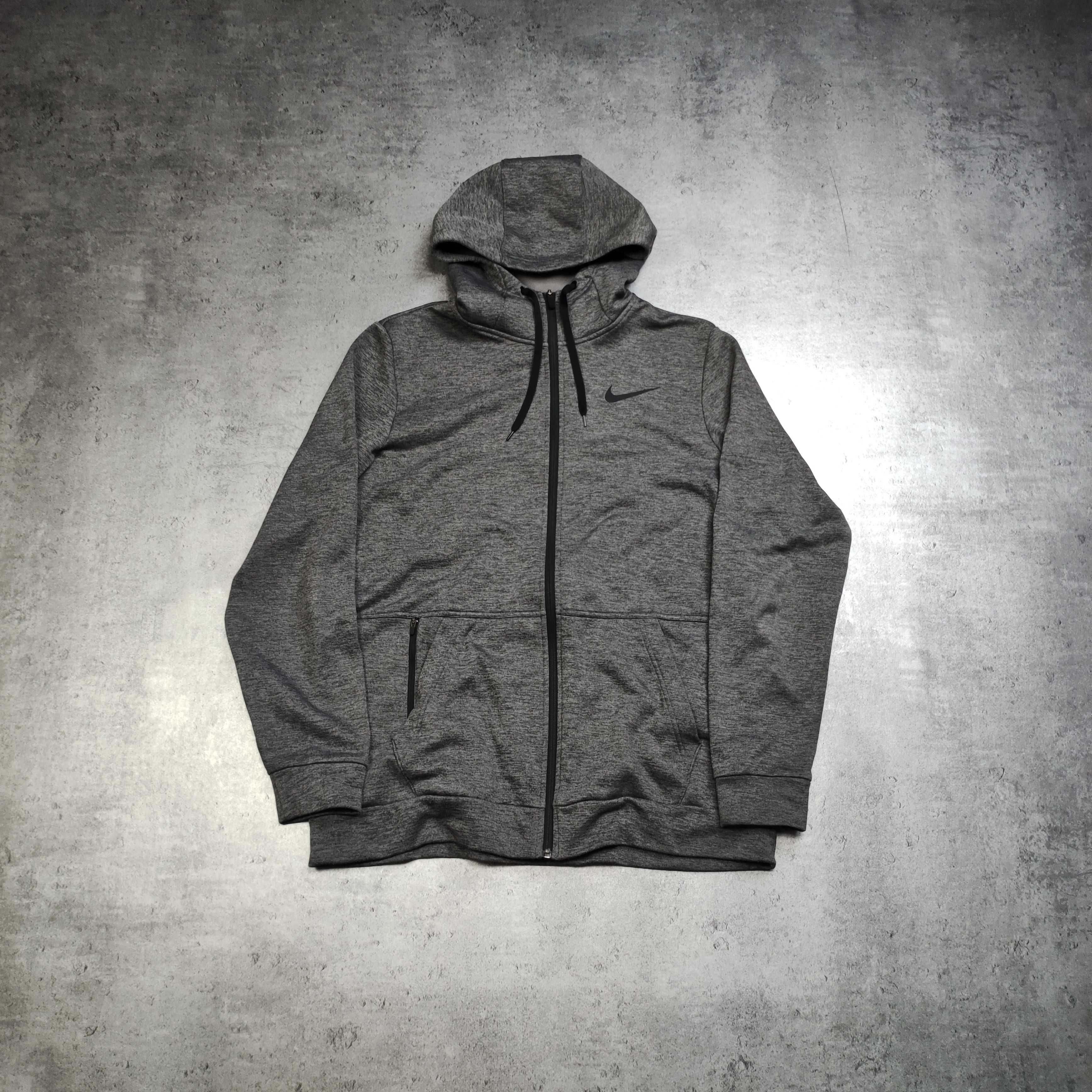 MĘSKA Bluza Rozpinana Ciemno Szara Dri-Fit Polarek Thermal Hoodie Nike