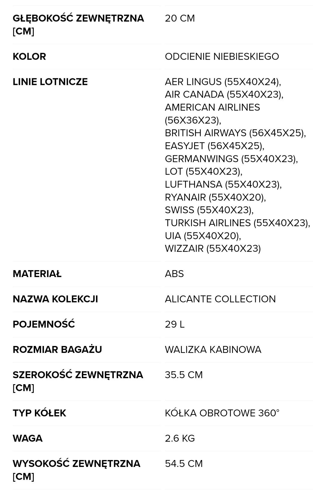 Walizka kabinowa Puccini