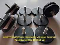 Uchwyt magnetyczny neodymowy w osłonie gumowej . Magnes w gumie.
