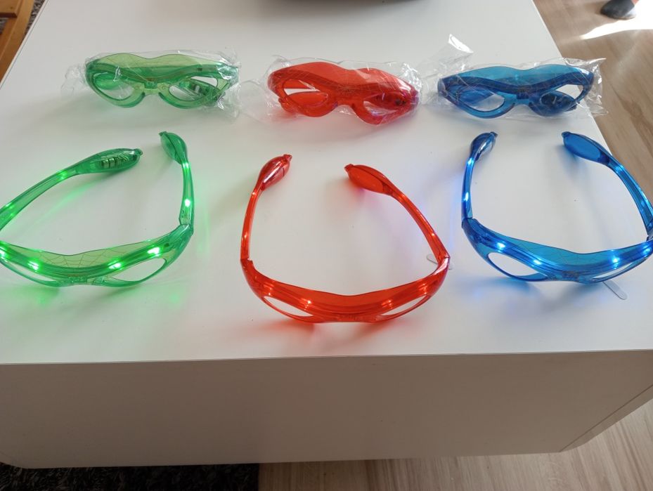 Okulary LED 3 kolory