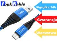 Kabel Micro USB Oplot 2.4A Szybkie ładowanie TOPK 1metr