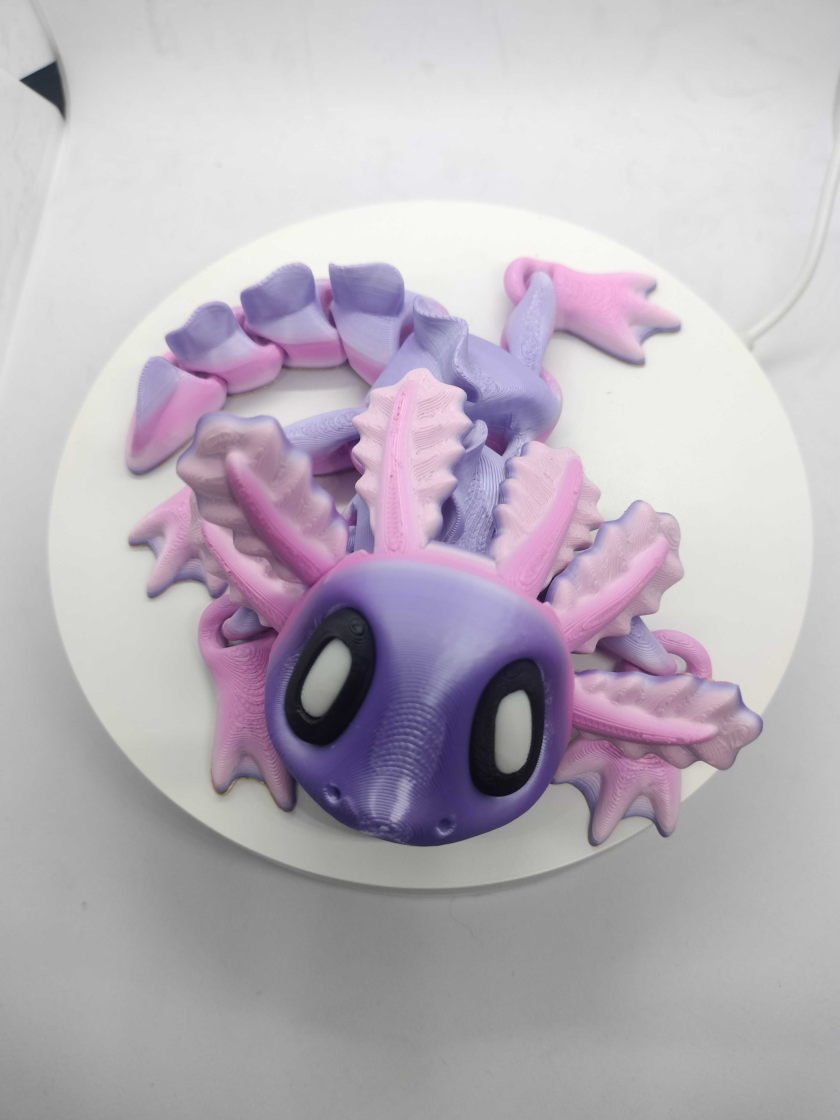 Ruchomy magnetyczny aksolotl, axolotl figurka 3d