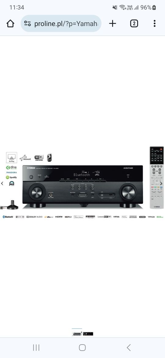 Kino domowe,amplituner Yamaha RX-A550 MusicCast+Yamaha blue Ray BD-S47