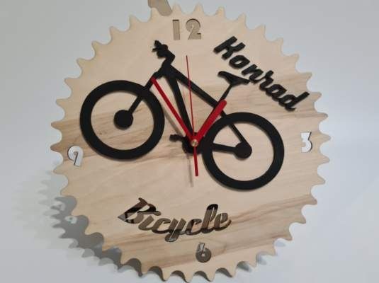 Zegar na ścianę rower. Dla rowerzysty, prezent personalizacja